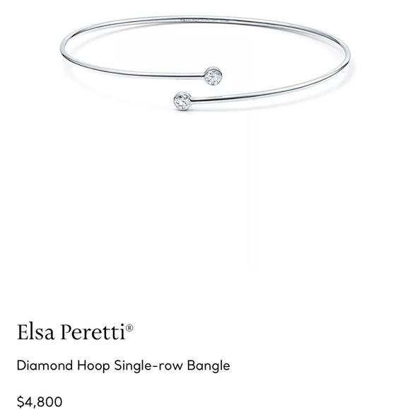 Tiffany & Co. Jewelry - Worn once Tiffany & Co. Platinum “Elsa Peretti” Diamond Hoop Single raw bangle.